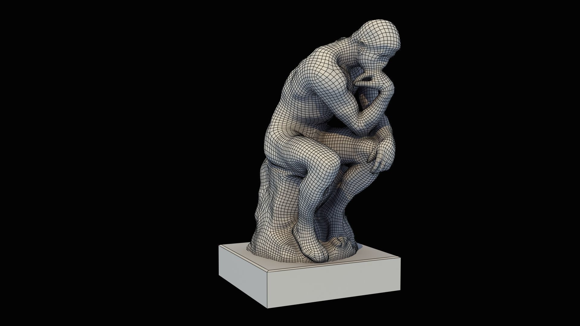 The Thinker statue of 3D model_36