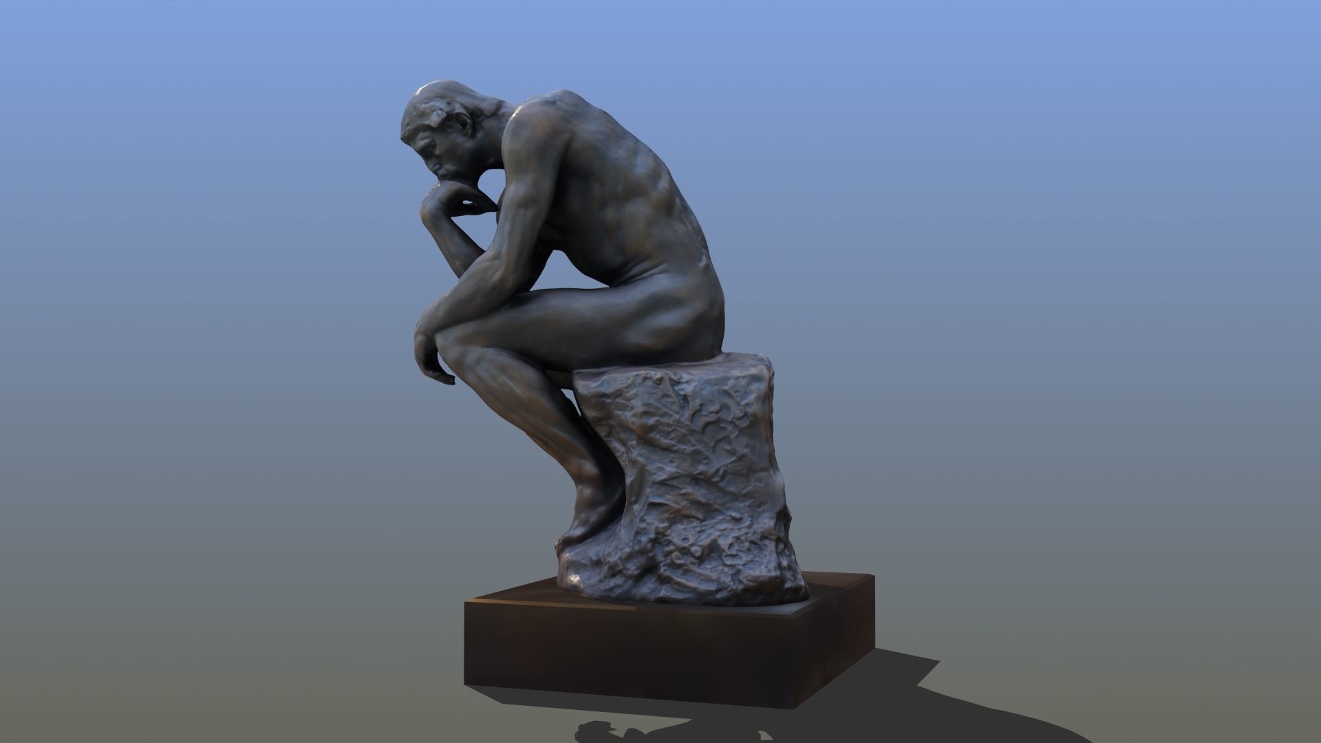 The Thinker statue of 3D model_17