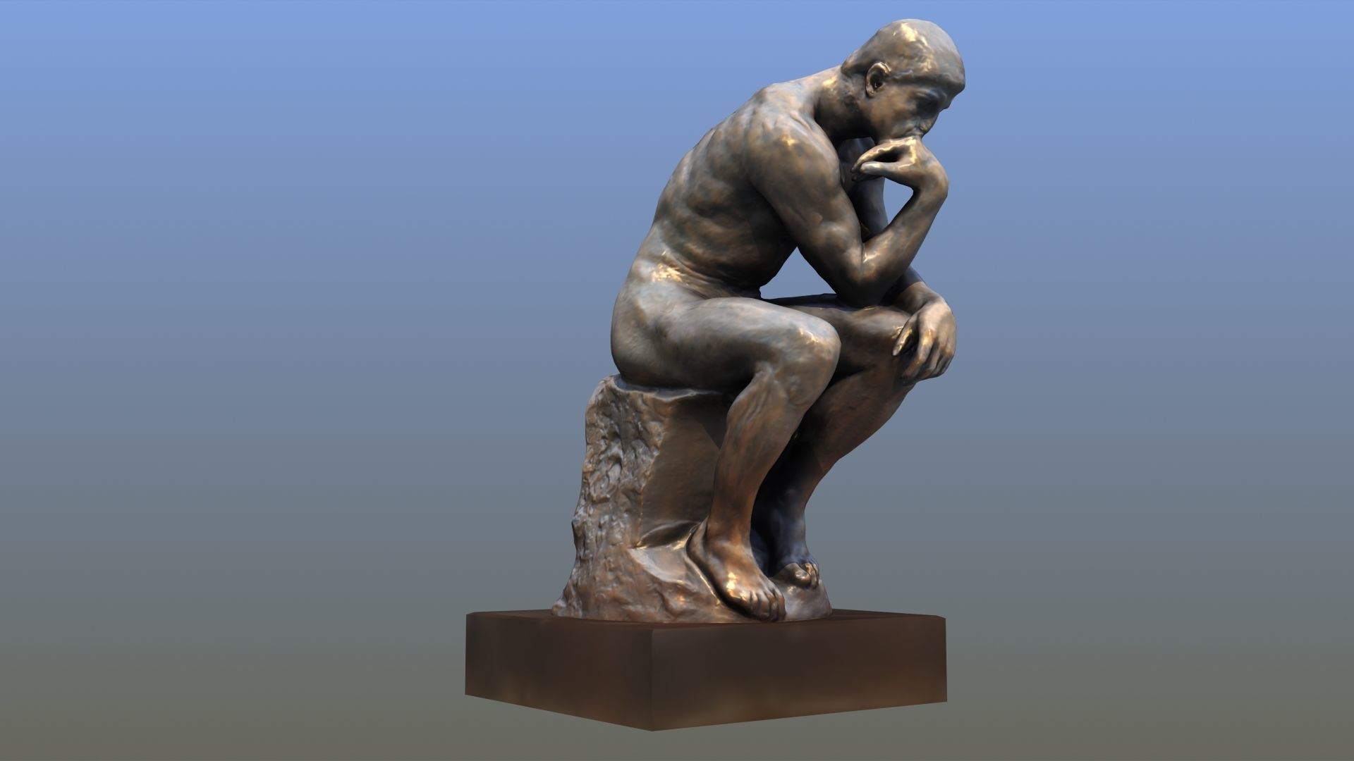 The Thinker statue of 3D model_8