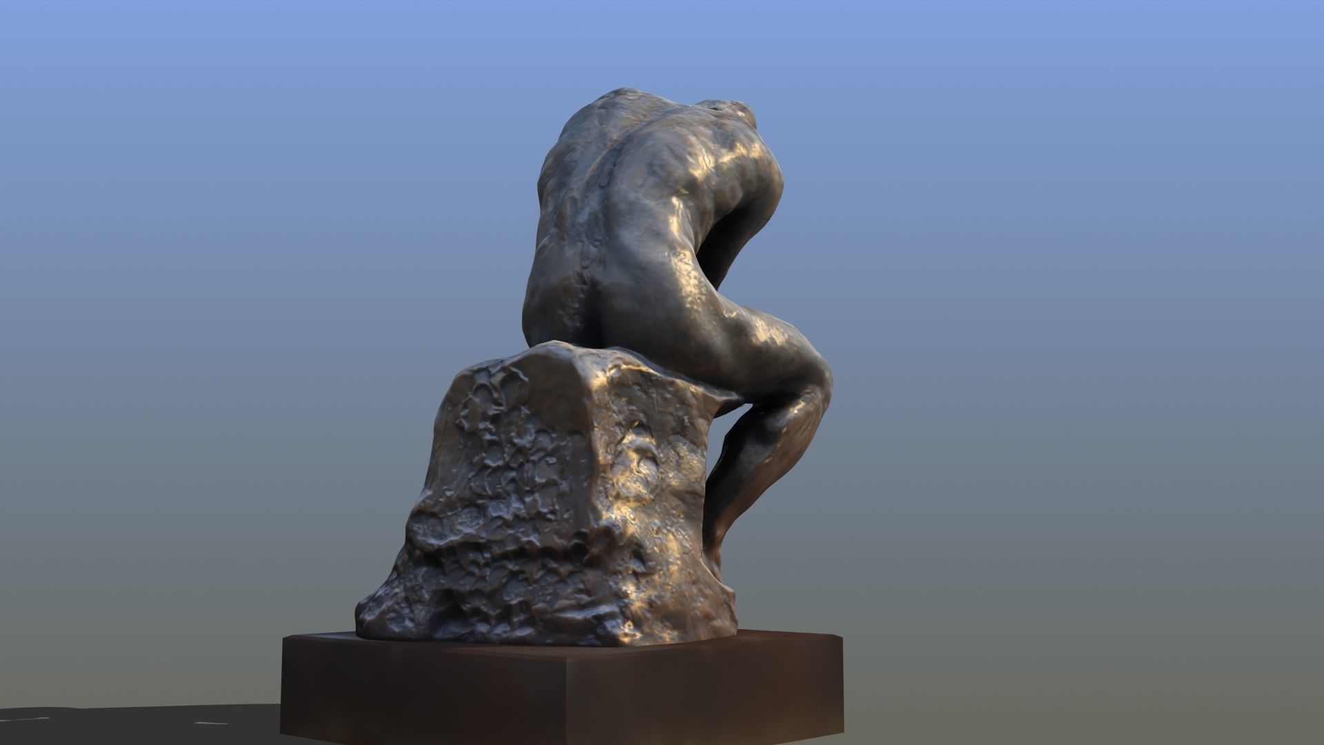 The Thinker statue of 3D model_11