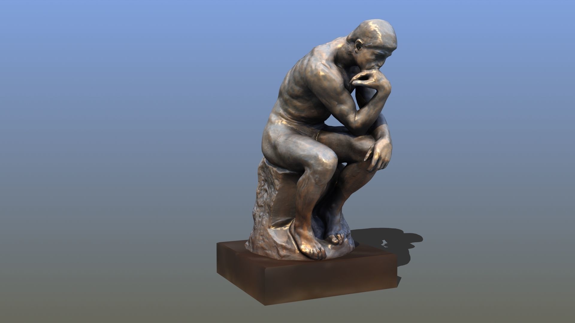 The Thinker statue of 3D model_5
