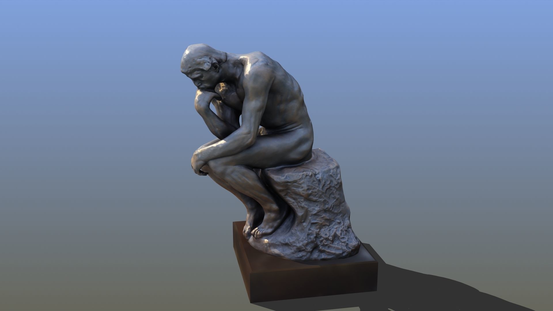 The Thinker statue of 3D model_19