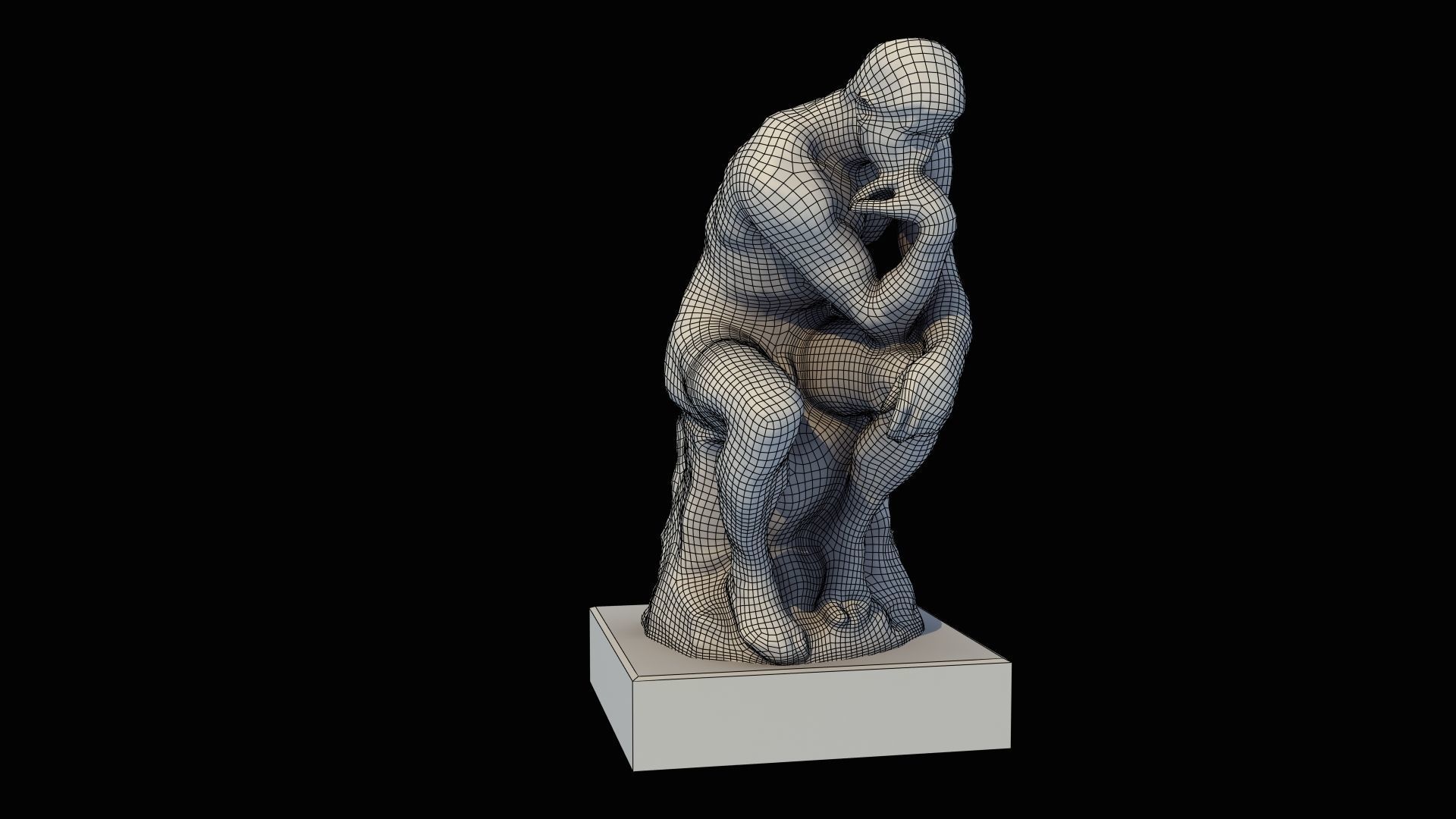 The Thinker statue of 3D model_35