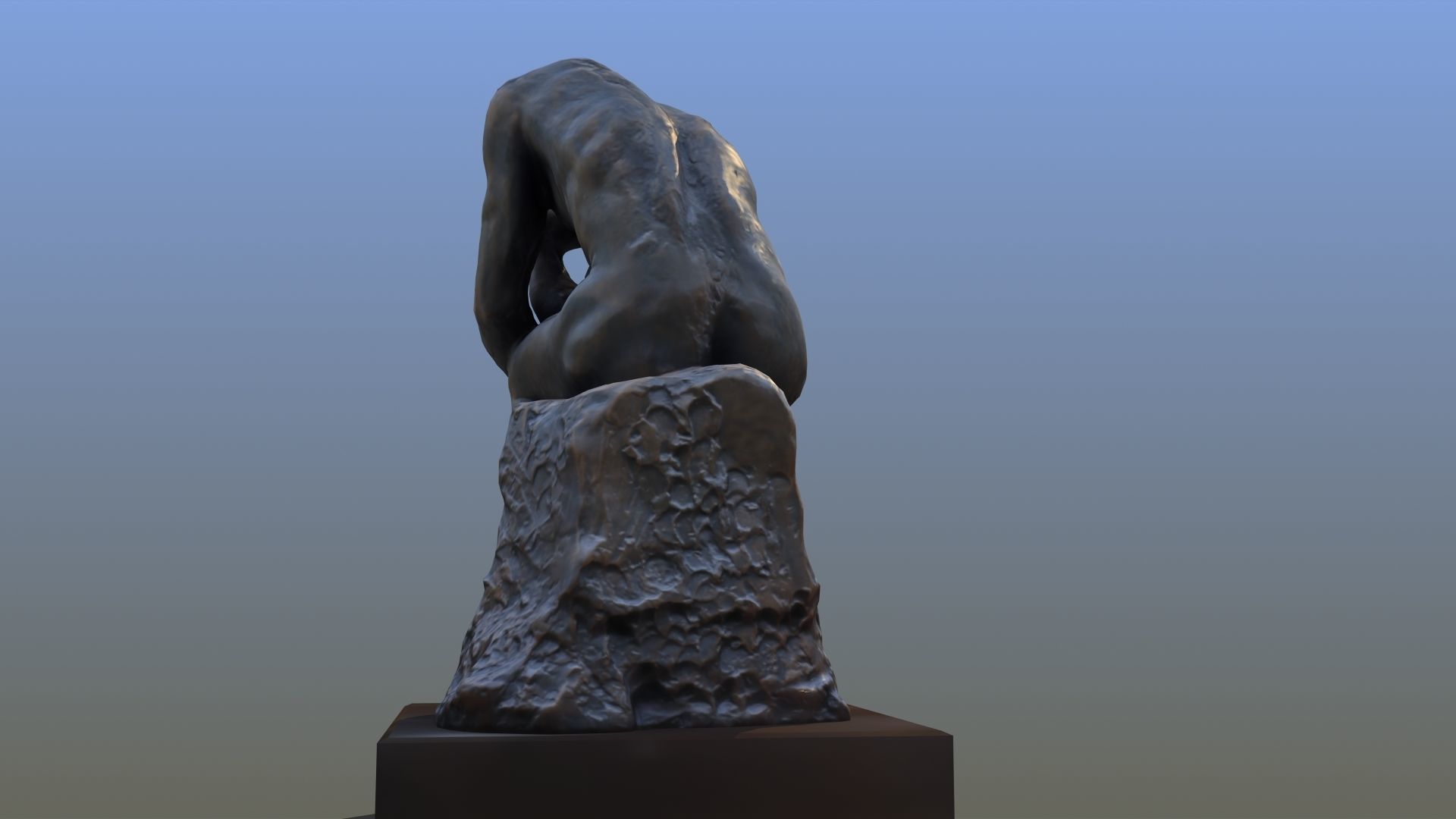 The Thinker statue of 3D model_14