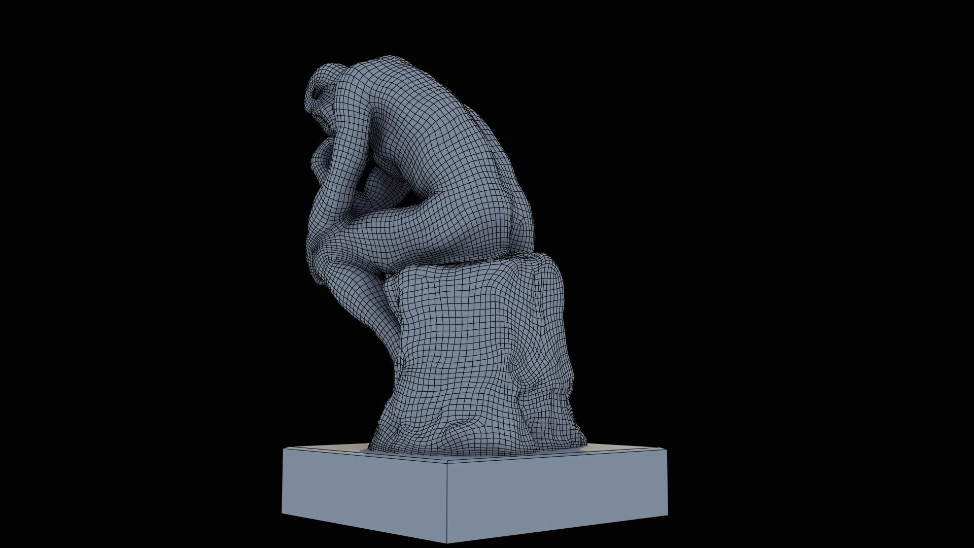 The Thinker statue of 3D model_47