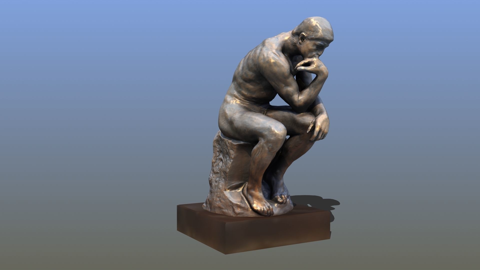 The Thinker statue of 3D model_6