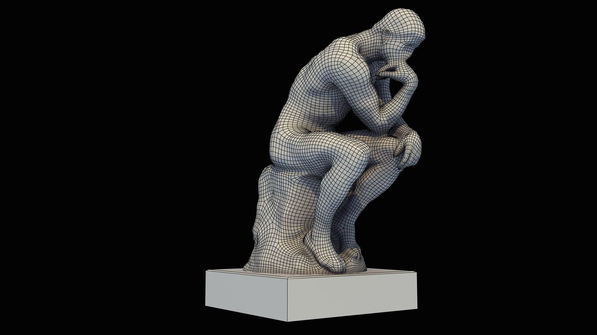 The Thinker statue of 3D model_40