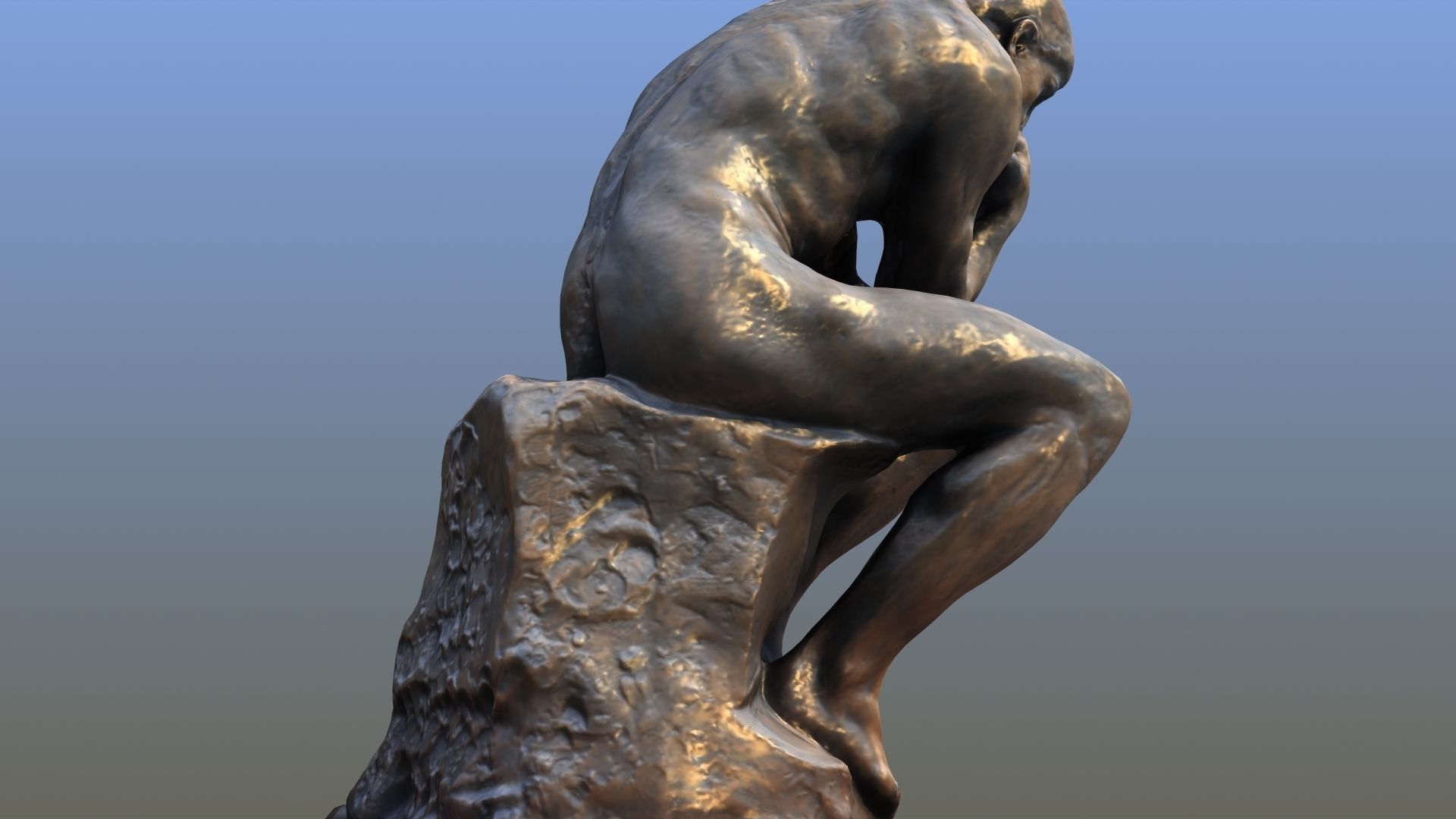 The Thinker statue of 3D model_10