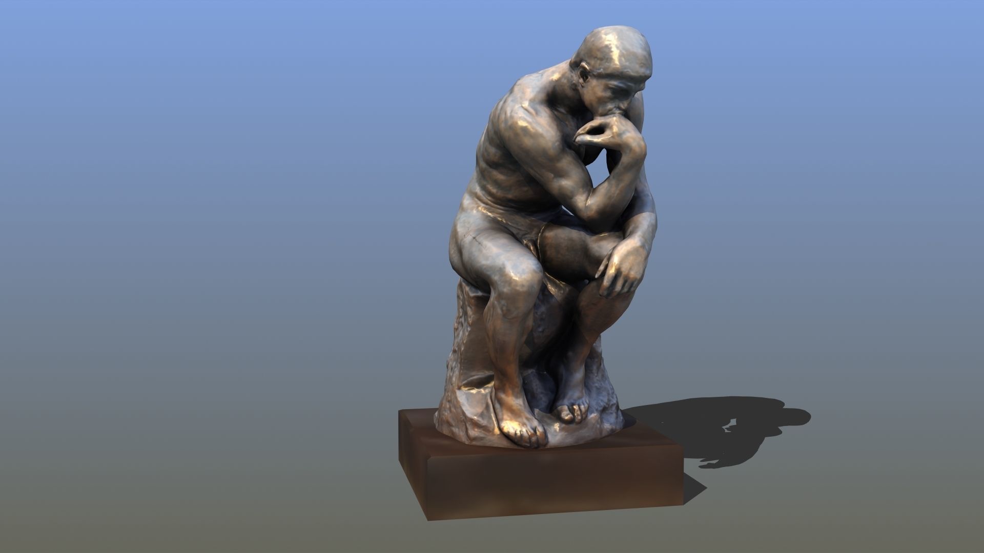 The Thinker statue of 3D model_4