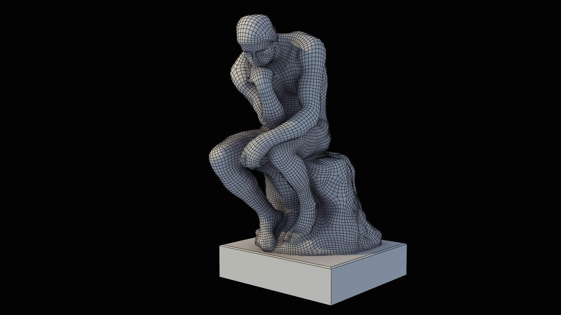 The Thinker statue of 3D model_32