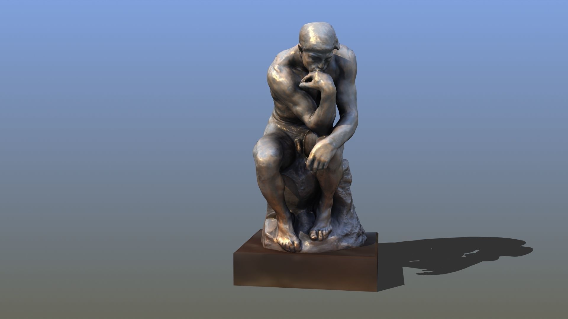 The Thinker statue of 3D model_3