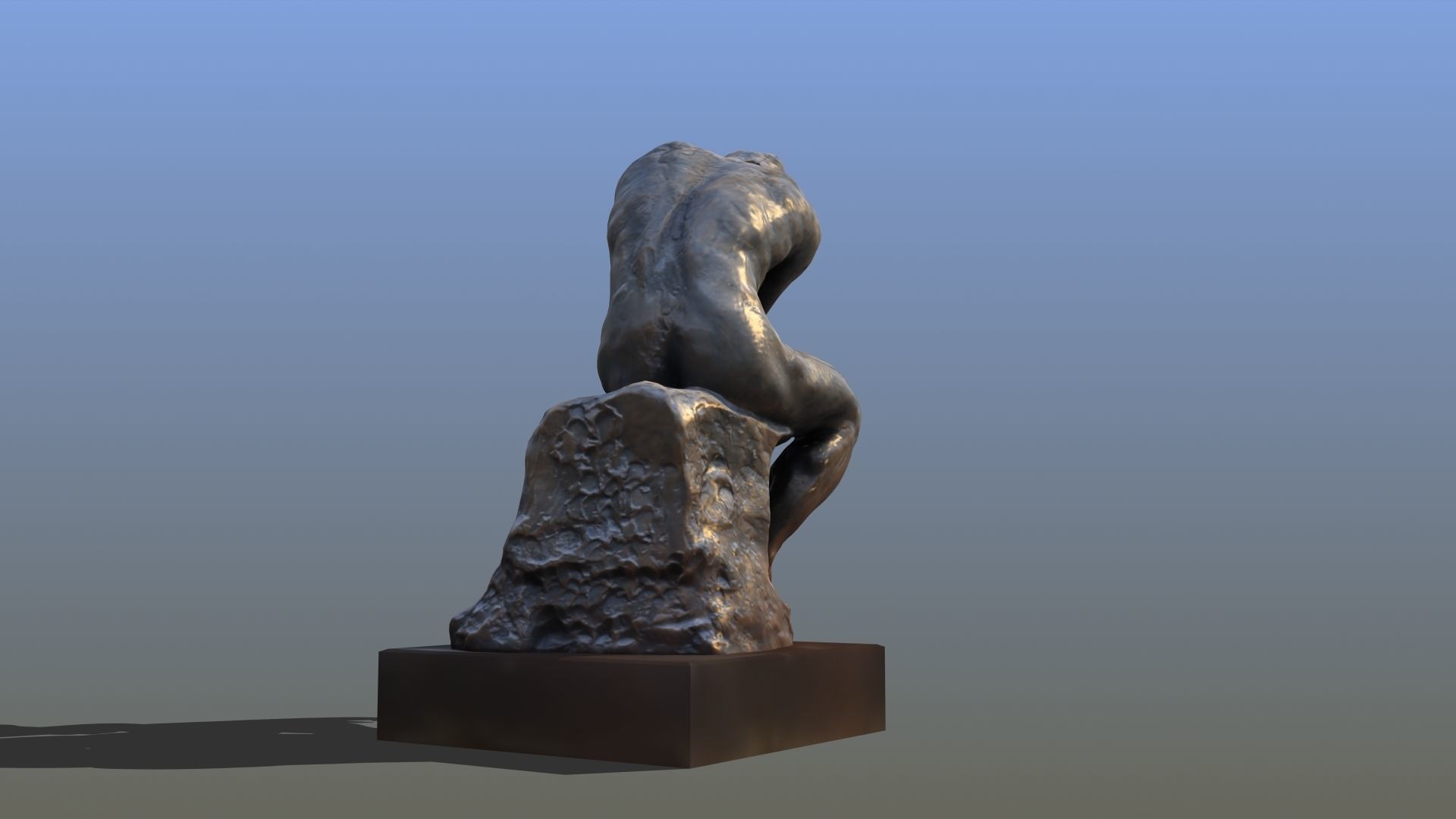 The Thinker statue of 3D model_12