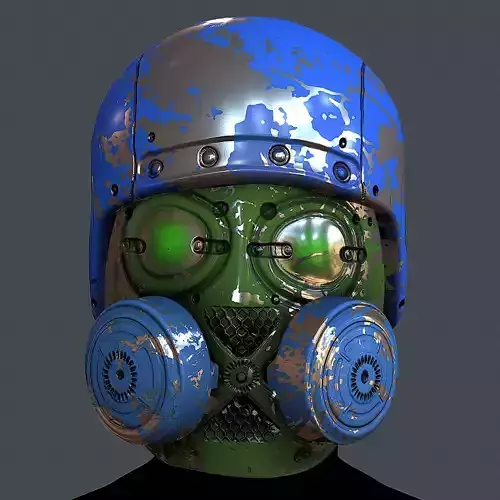 Gas mask helmet 3d model scifi Low-poly