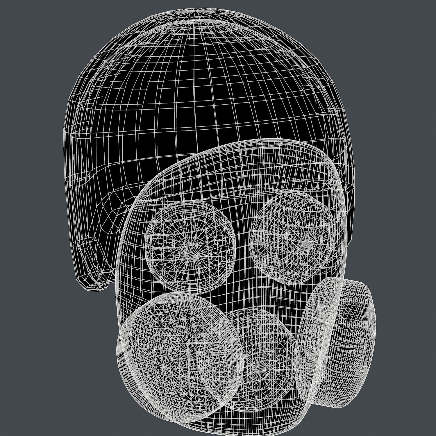 Gas mask helmet 3d model scifi Low-poly Low-poly 3D model_8