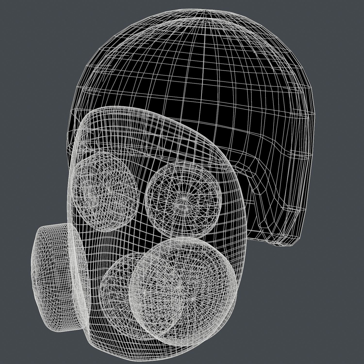 Gas mask helmet 3d model scifi Low-poly Low-poly 3D model_7