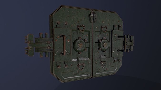Armored gate Low-poly 3D model