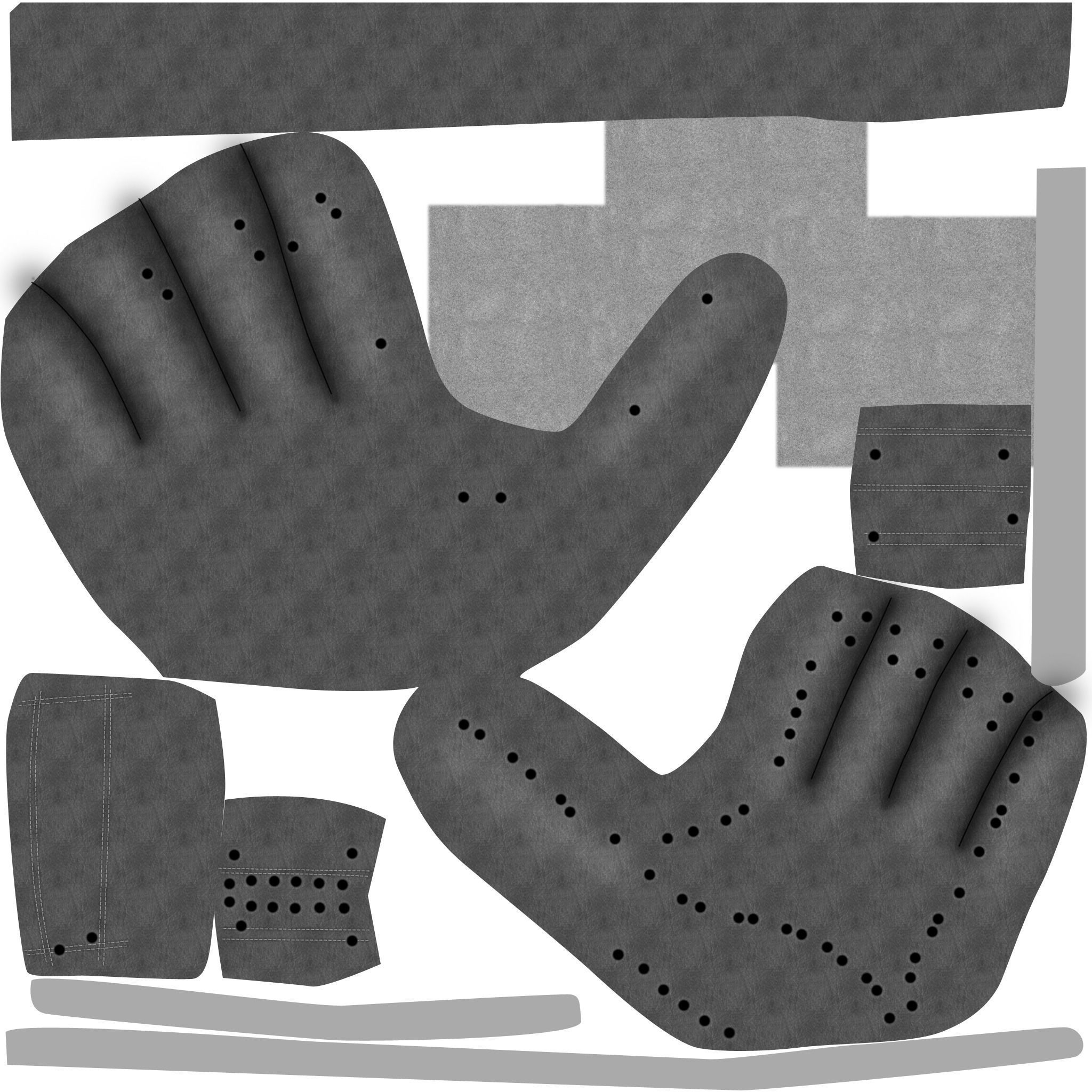 Baseball Glove Low-poly 3D model_7