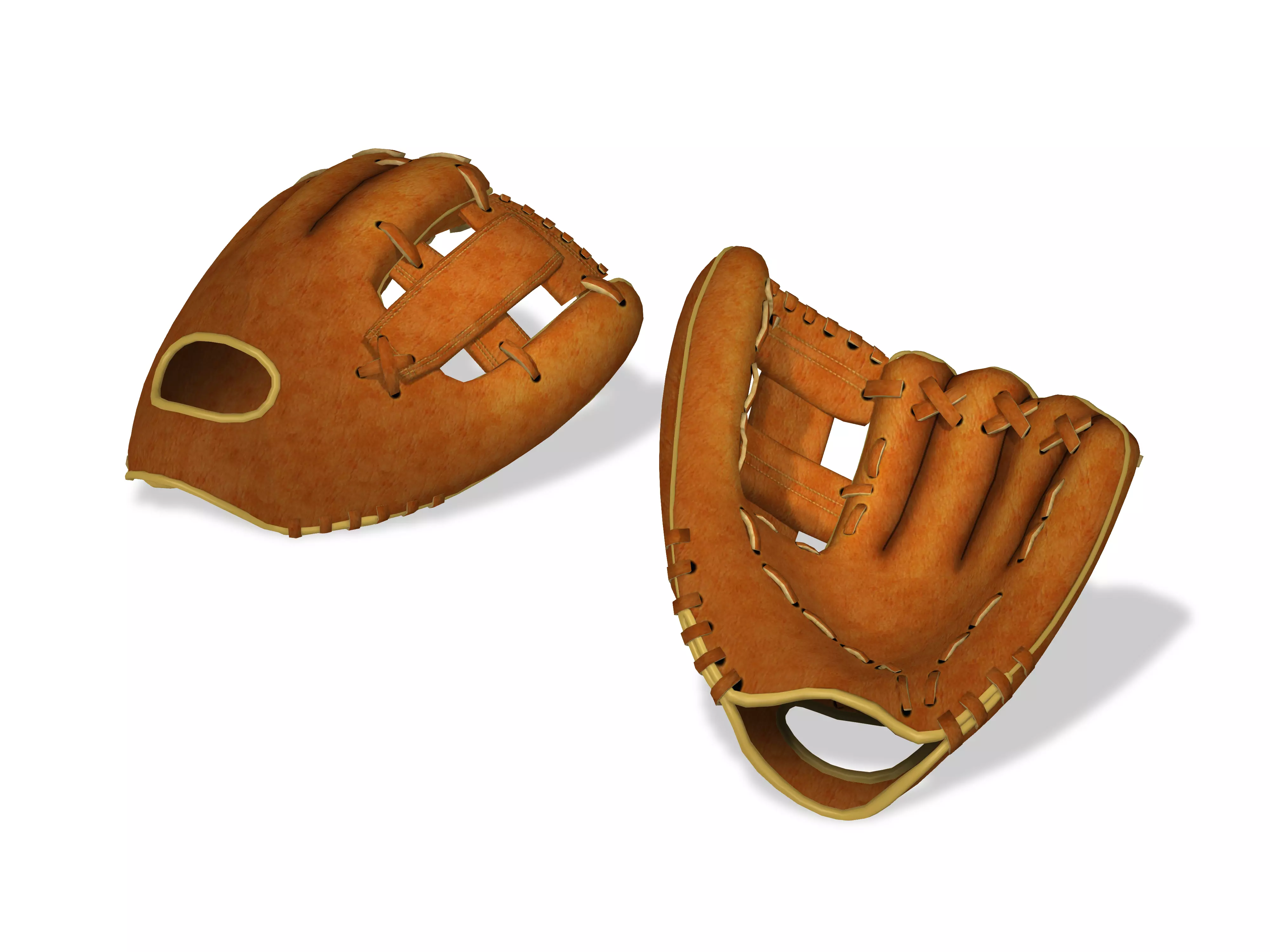 Baseball Glove Low-poly 3D model_0