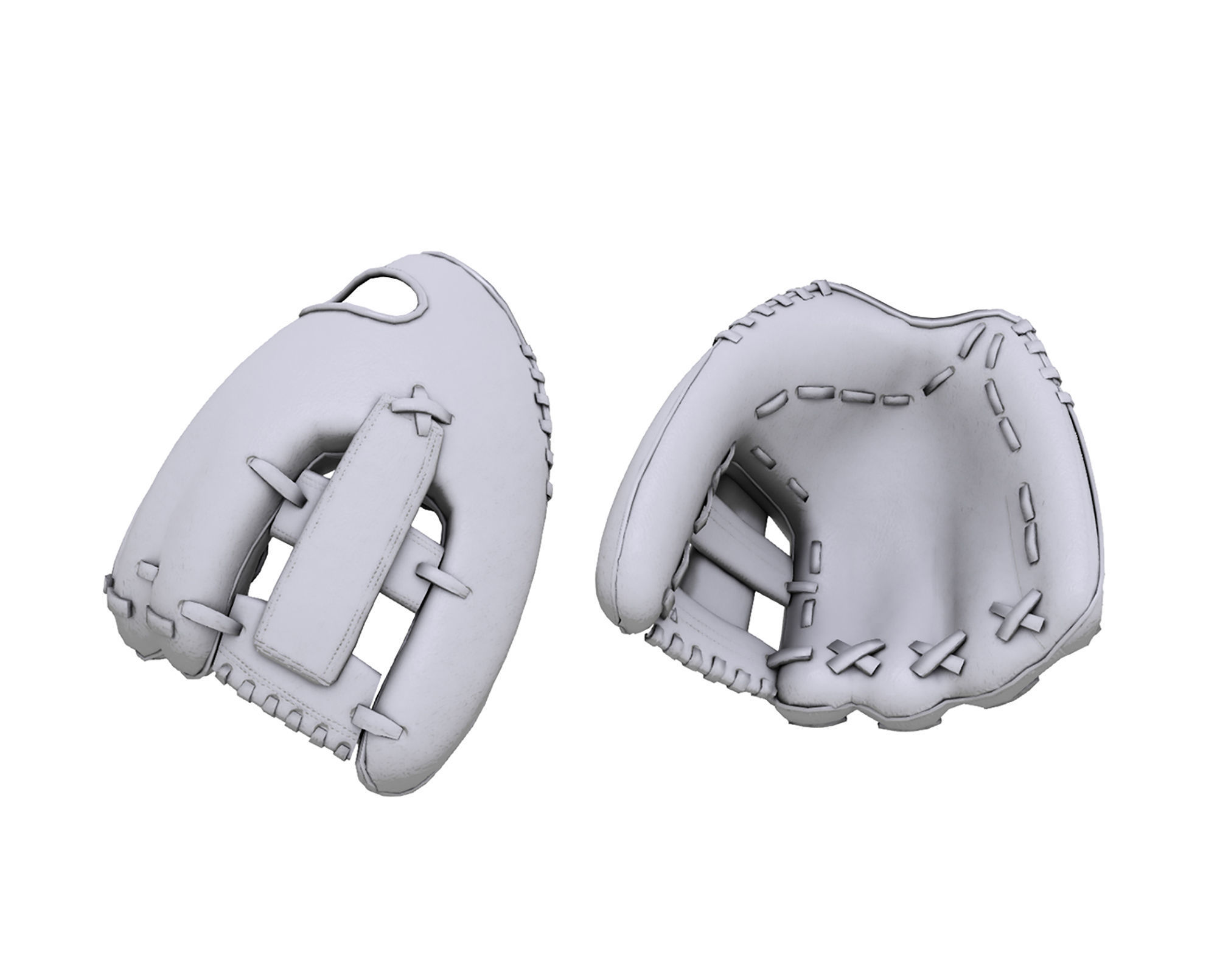 Baseball Glove Low-poly 3D model_4