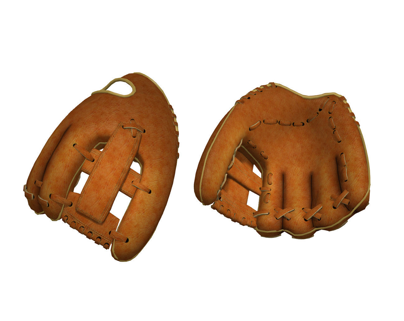 Baseball Glove Low-poly 3D model_2