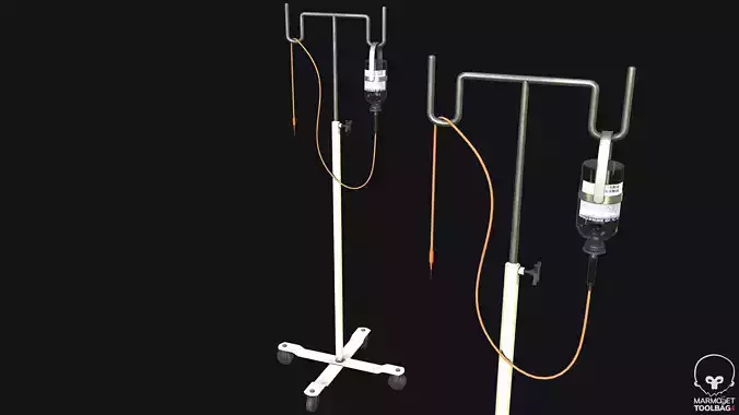 Medical Drip Stand PBR Game Ready