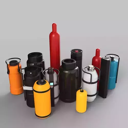 Sci-fi high poly barrels set