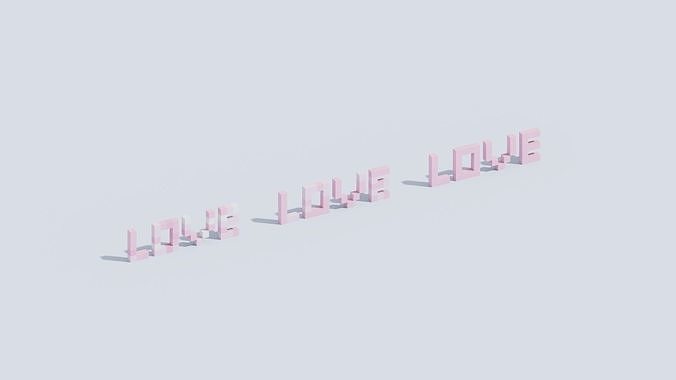 Voxel Love Low-poly 3D model