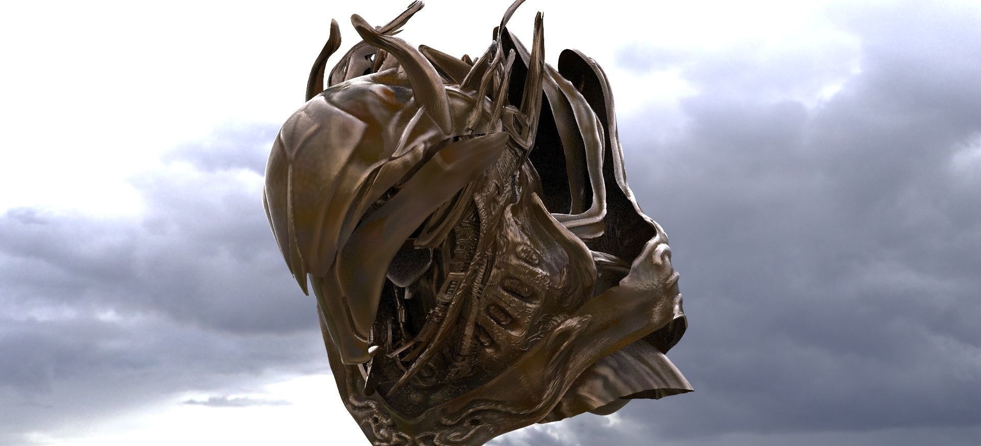 Sci Fi giant helmet 3D model_1