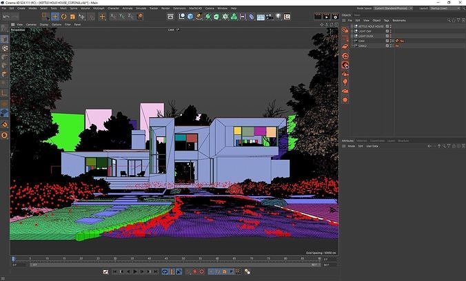 Corona - C4D scene files - KETTLE HOLE HOUSE 3D model 5