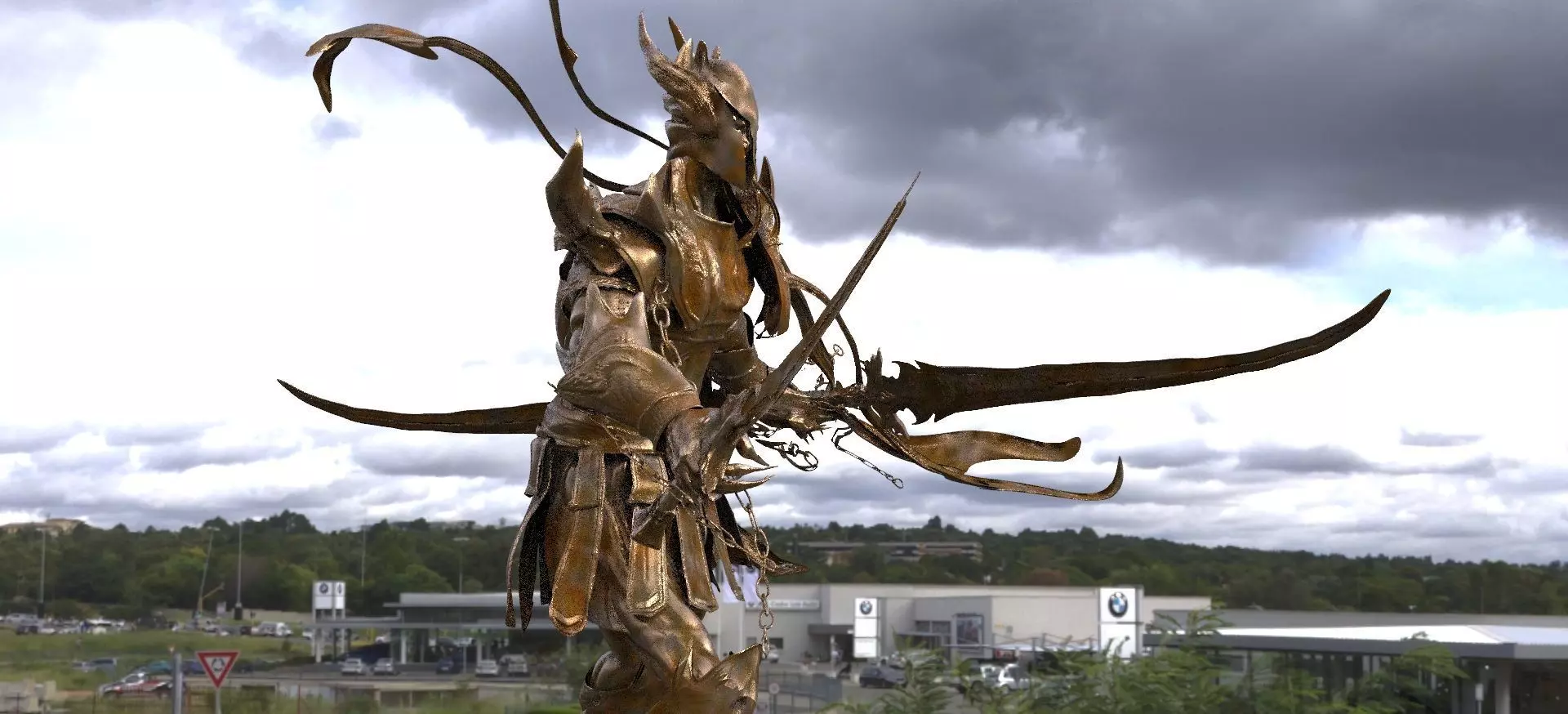 Warrior duel wielding 3D model