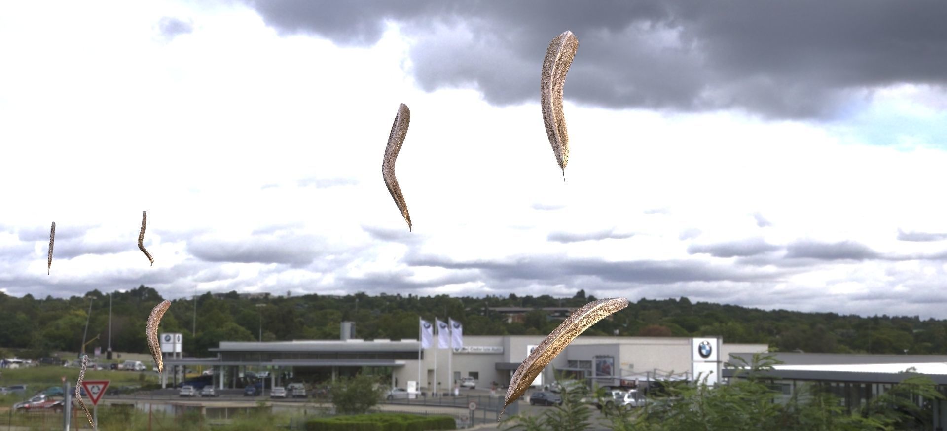 Feathers in the wind 3D model_1