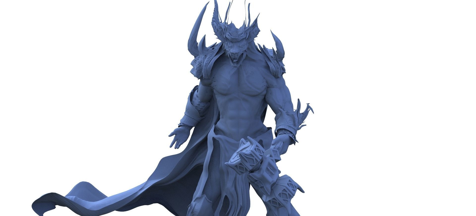 Muscled Beast man 3D model_2