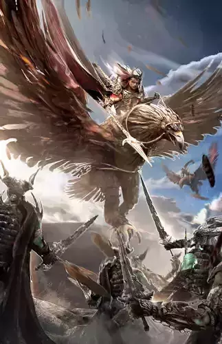 Giant Eagle with warrior Kit bash 3D model