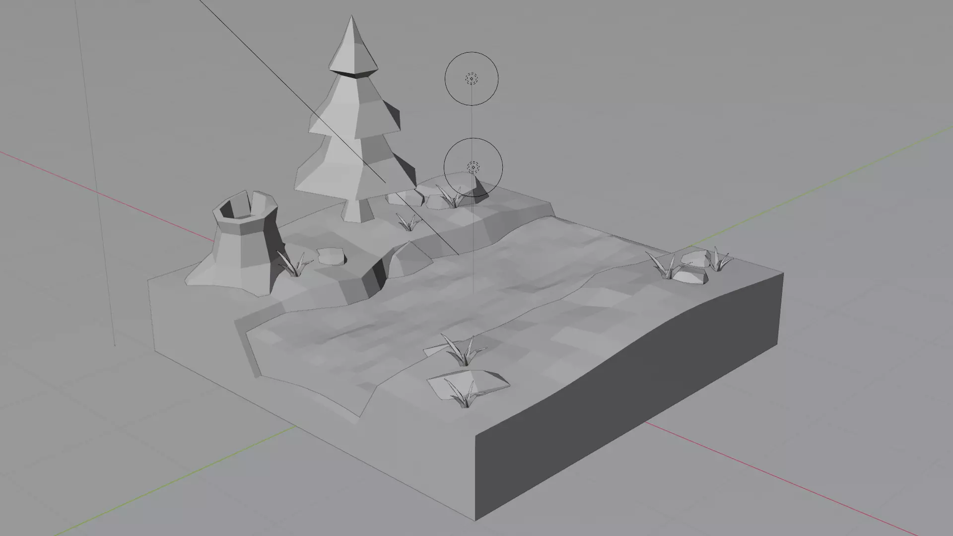 Isometric Low-poly Forest Low-poly 3D model_0