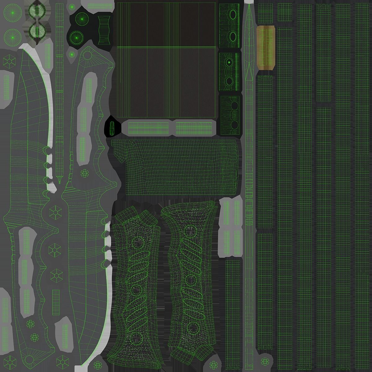 Schrade Extreme SCHF3 Survival Knife and Sheath 3D model_34