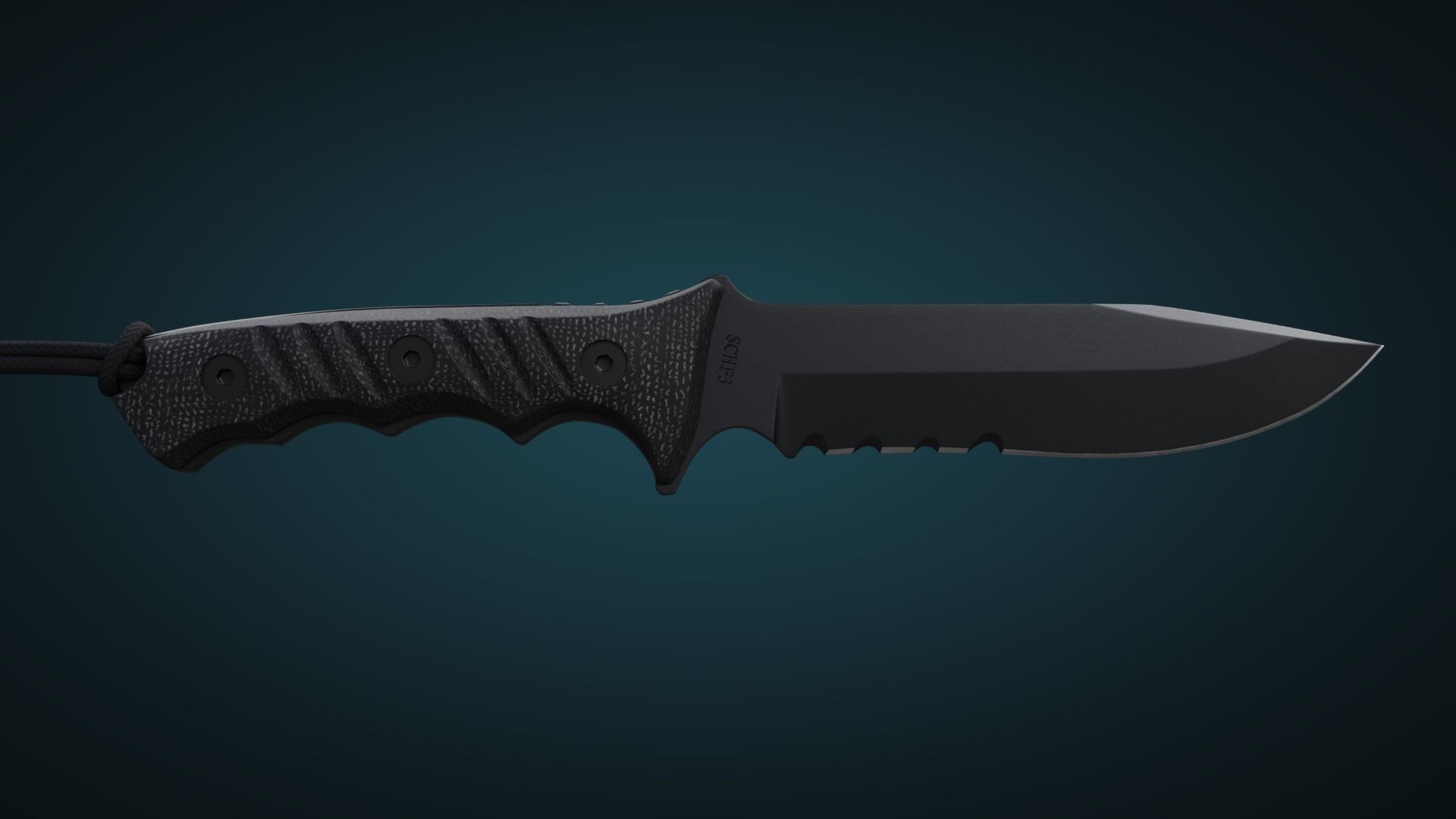 Schrade Extreme SCHF3 Survival Knife and Sheath 3D model_12