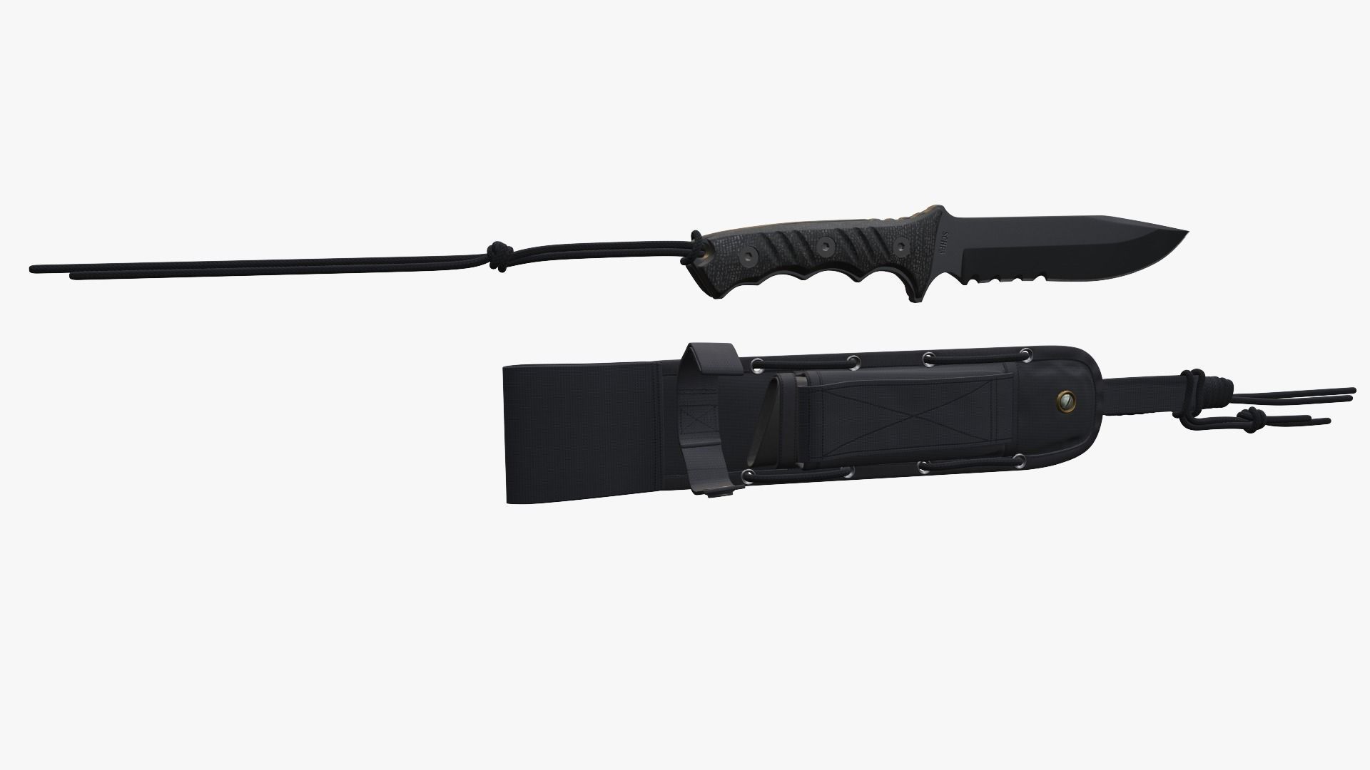 Schrade Extreme SCHF3 Survival Knife and Sheath 3D model_3