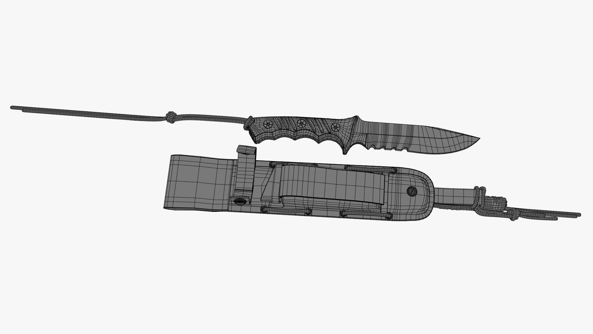 Schrade Extreme SCHF3 Survival Knife and Sheath 3D model_25