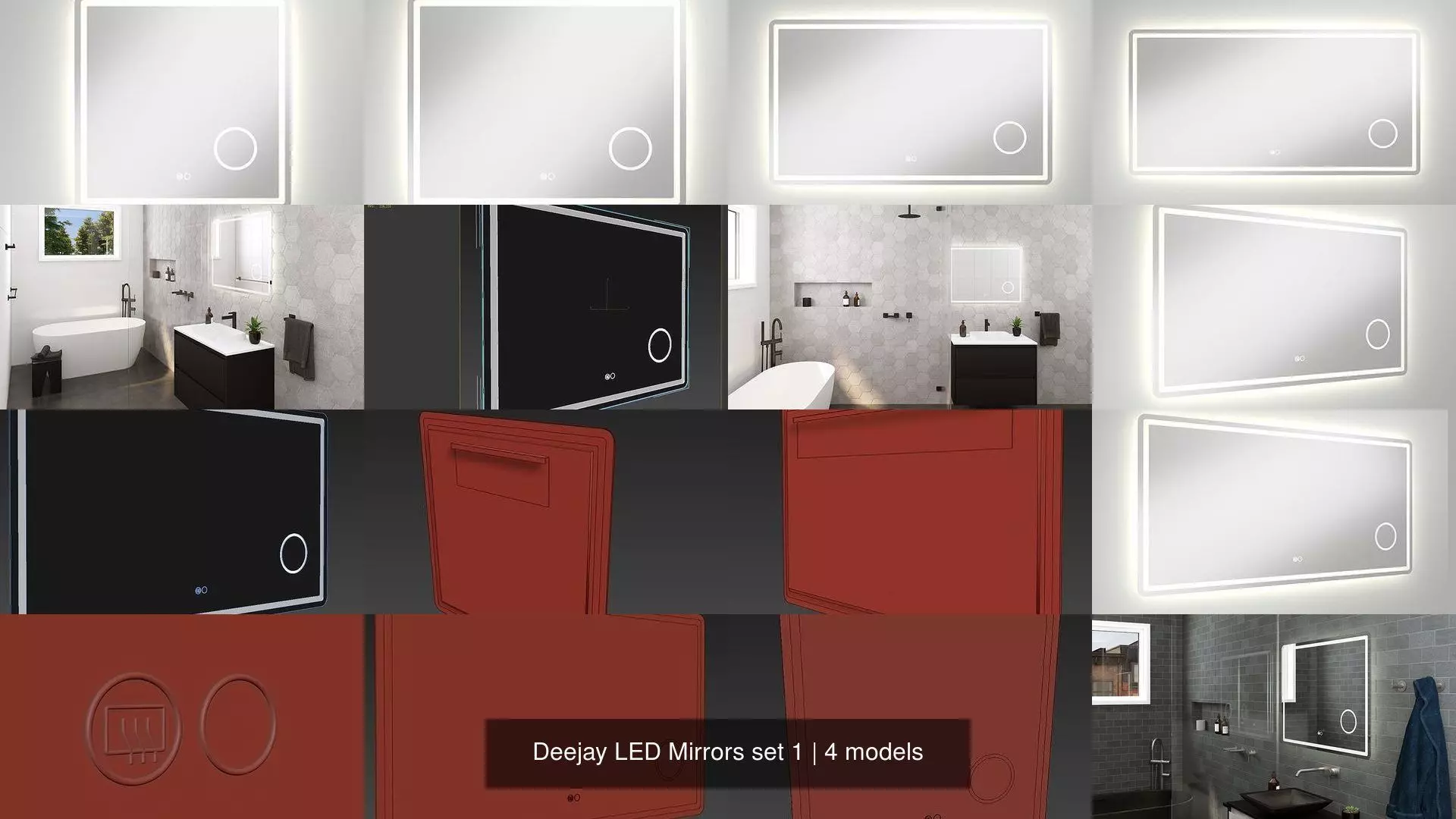 Deejay LED Mirrors set 1 3D Model Collection_1
