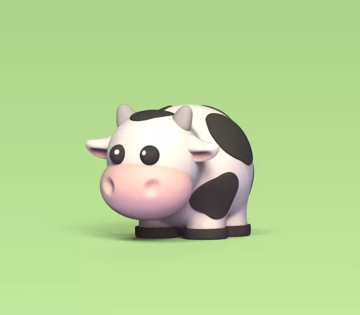 Round Cow 3D print model_0