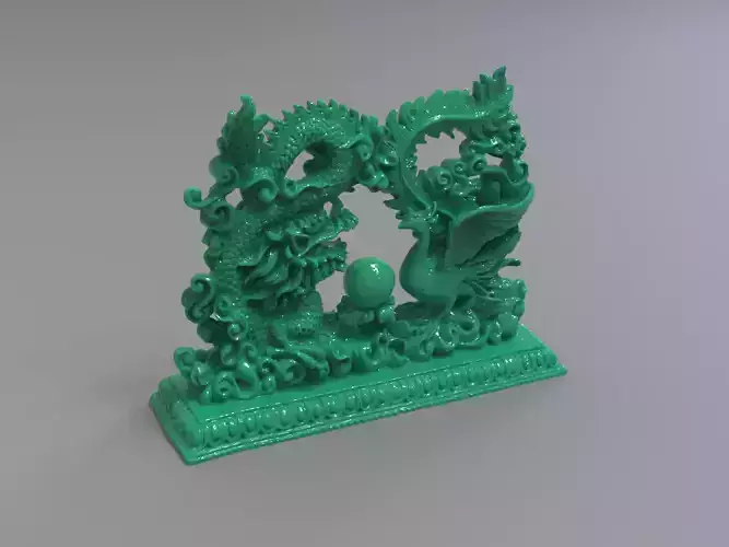 Dragon and phoenix statuette