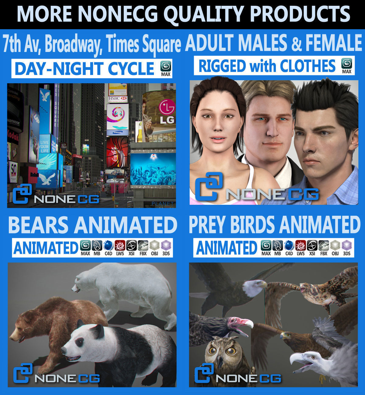 Pack - Adult Male and Female 3D model_54