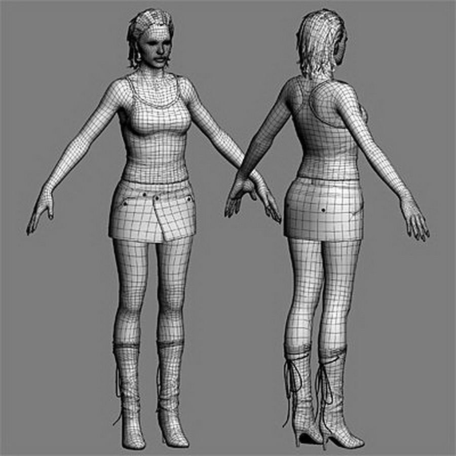 Pack - Adult Male and Female 3D model_48