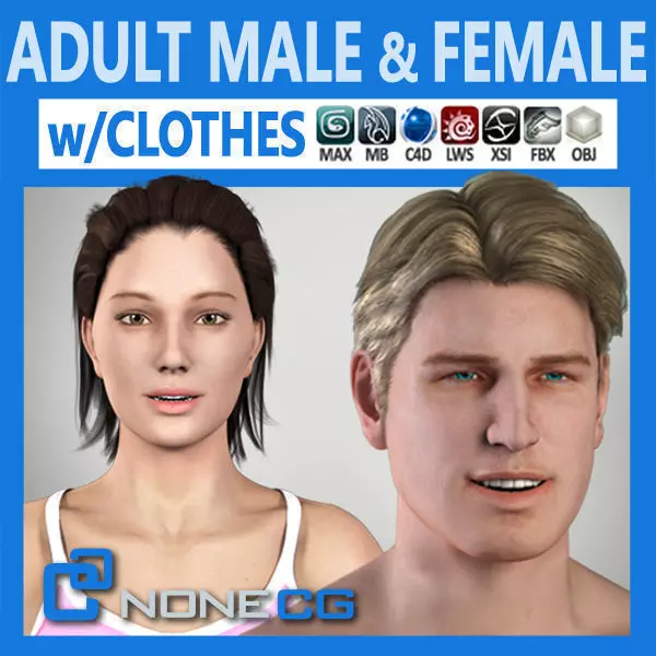 Pack - Adult Male and Female 3D model_0