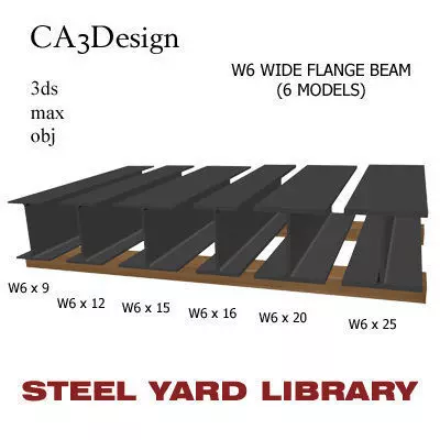 W6 Wide Flange Beam 3D model_0