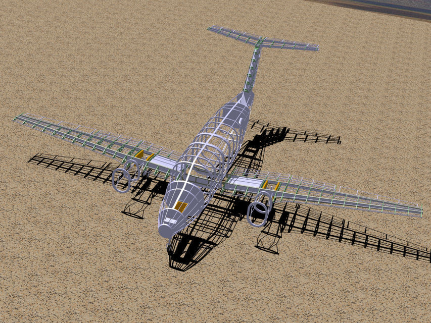 beechcraft king air b200 gt-structure 3D model_3