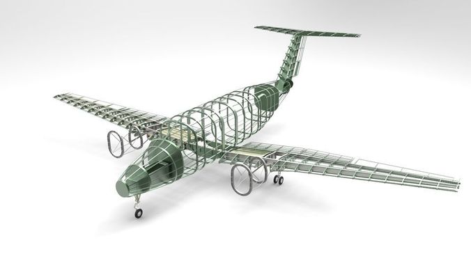 beechcraft king air b200 gt-structure 3D model