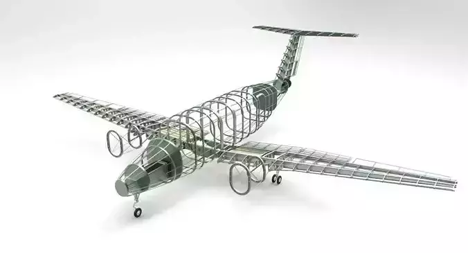 beechcraft king air b200 gt-structure 3D model