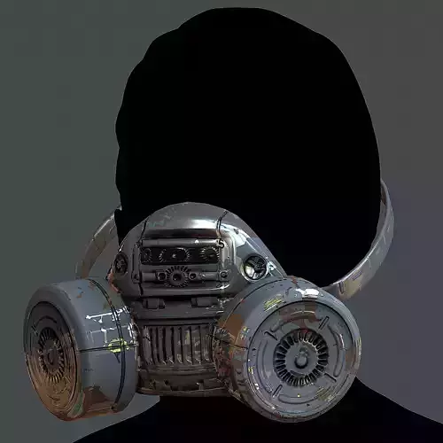 Gas mask helmet 3d model scifi Low-poly
