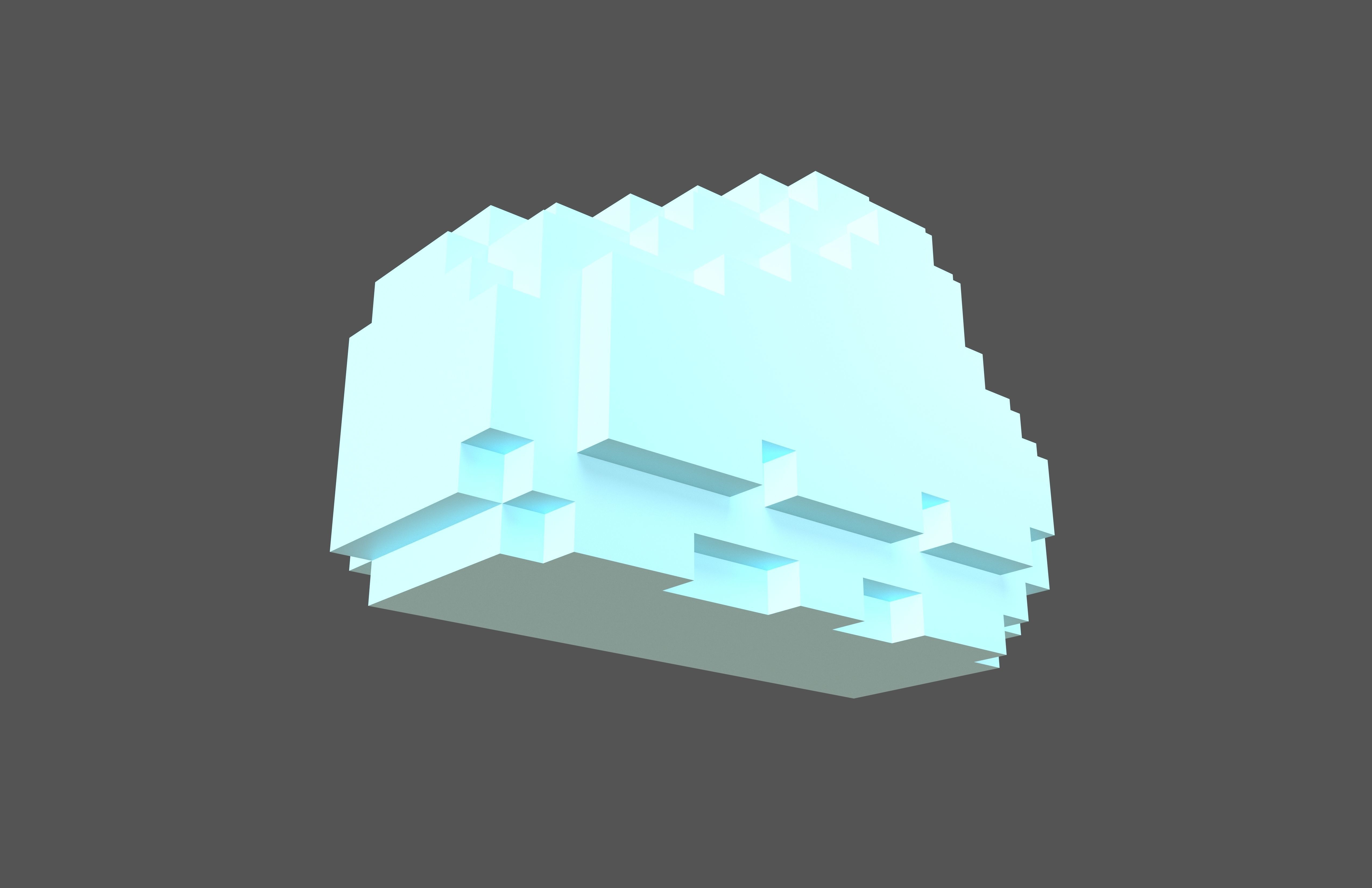Voxel Style Cloud v1 Pack 01 Low-poly 3D model_12